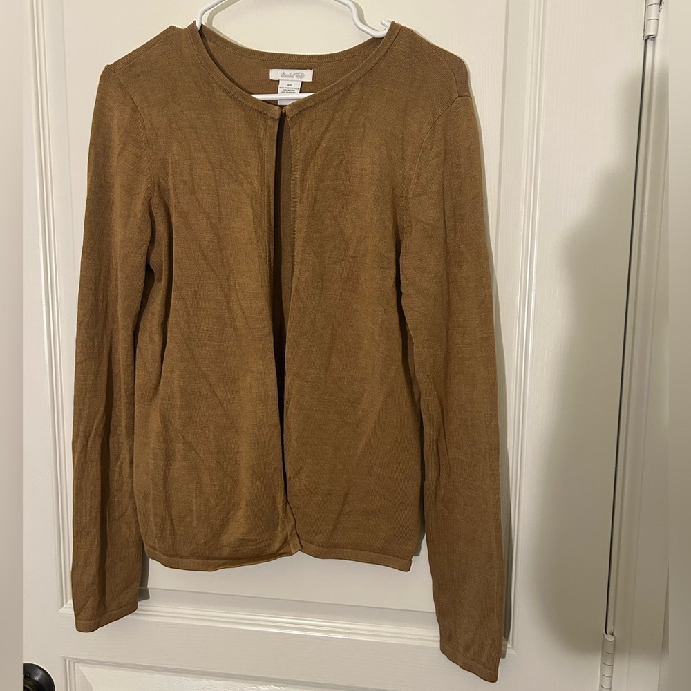 SIZE XS Marshall Fields brown cardigan tussah silk